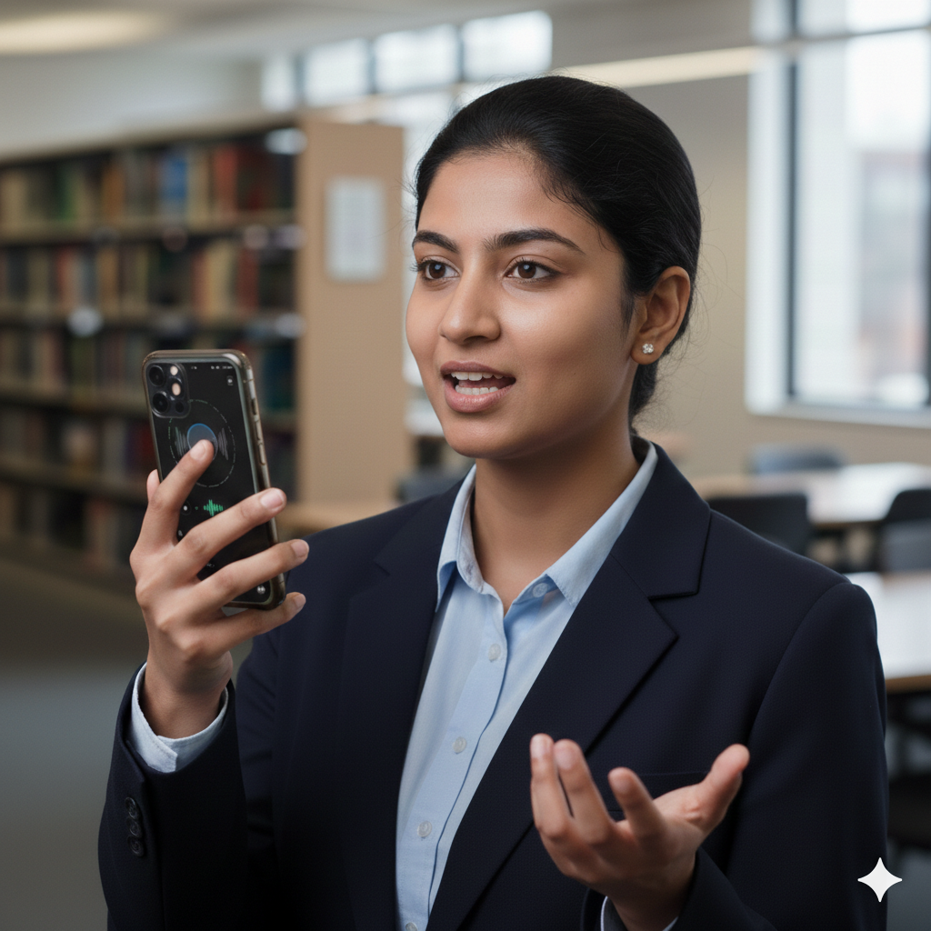 আপনার নিজের ব্যাপারে দুই মিনিটের একটা ভয়েস রেকর্ড।